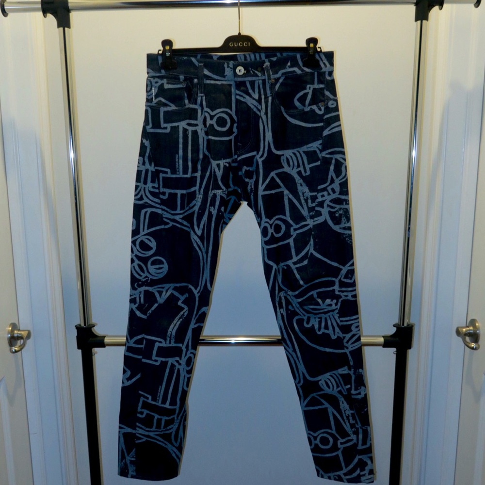 G-Star Slim Jeans Scutar 3d Slim Tapered- Blue with White Pattern